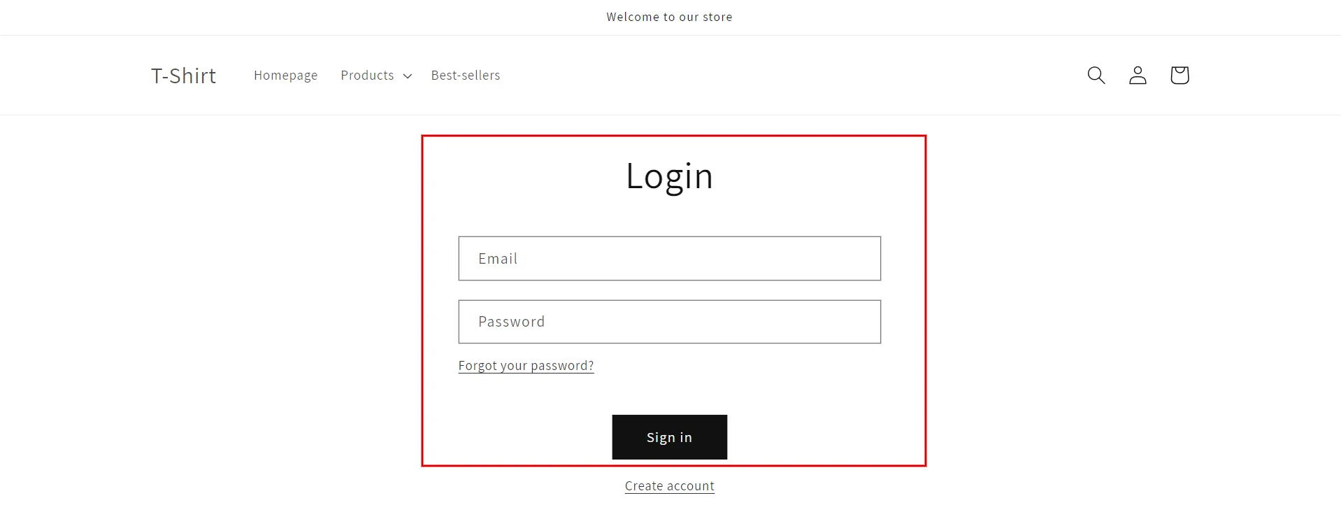 Shopify login account of classic customer