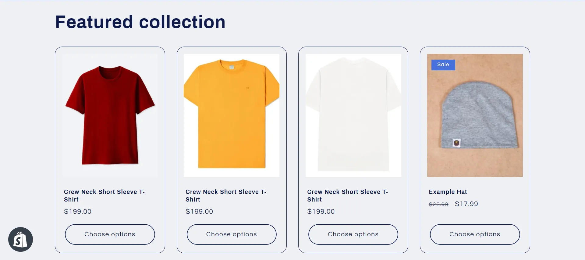 Demo of Shopify featured collection