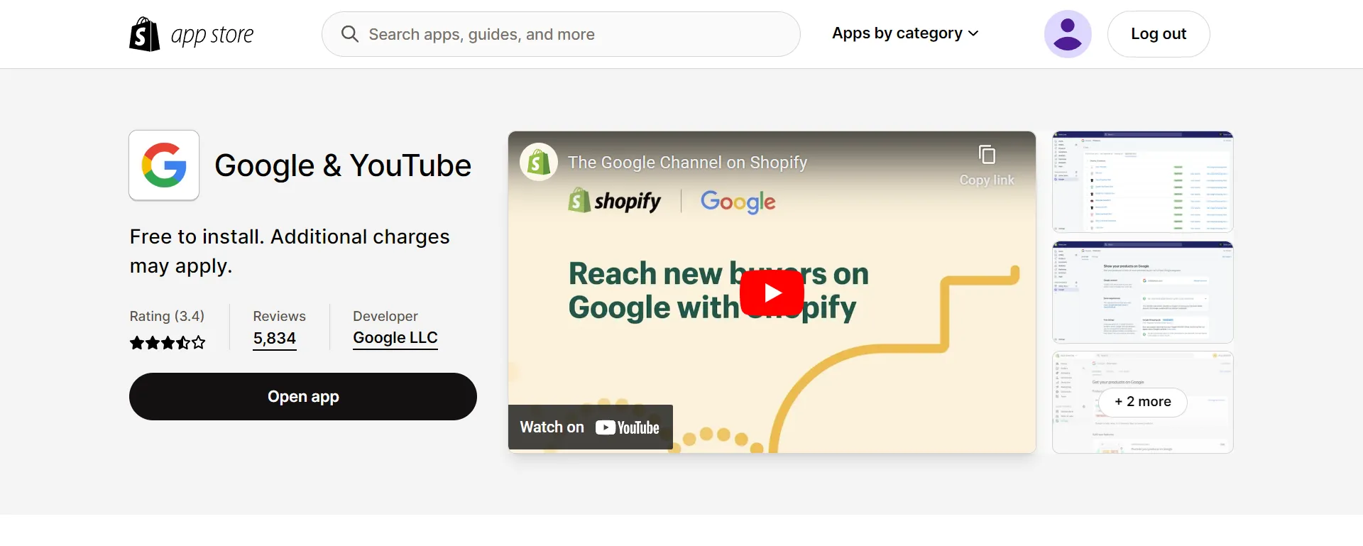 YouTube and Google sales channel Shopify