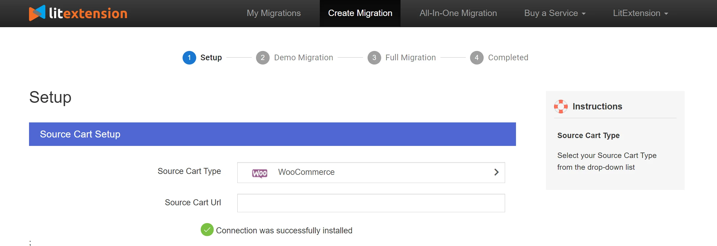 Set up Source Cart