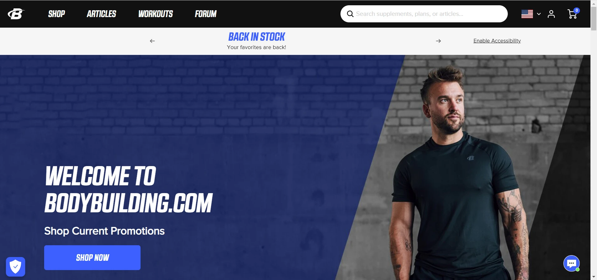 bodybuilding.com in the list of shopify stores in usa