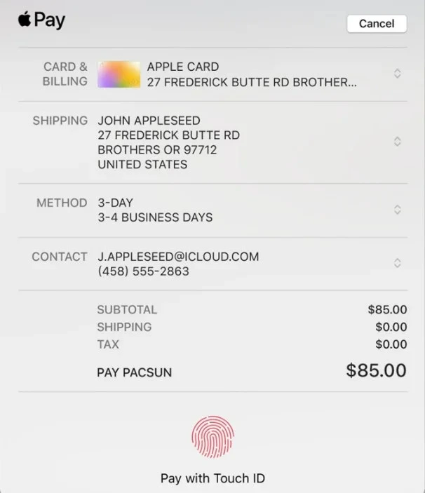  check out using Apple Pay