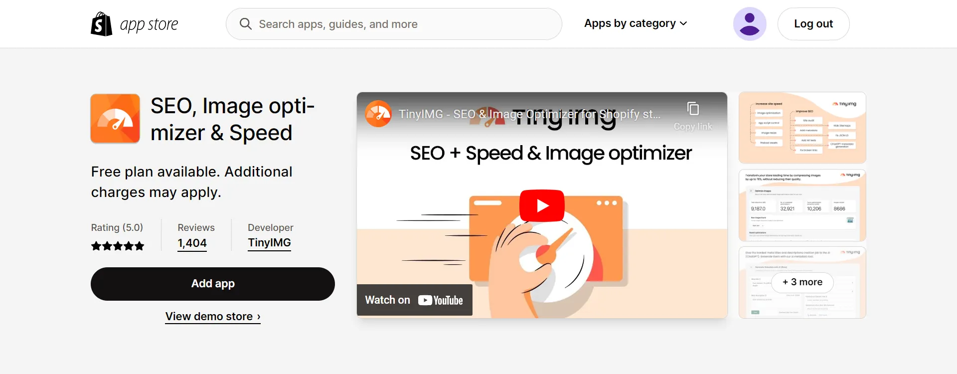 TinyIMG SEO, Speed & Image Optimizer app