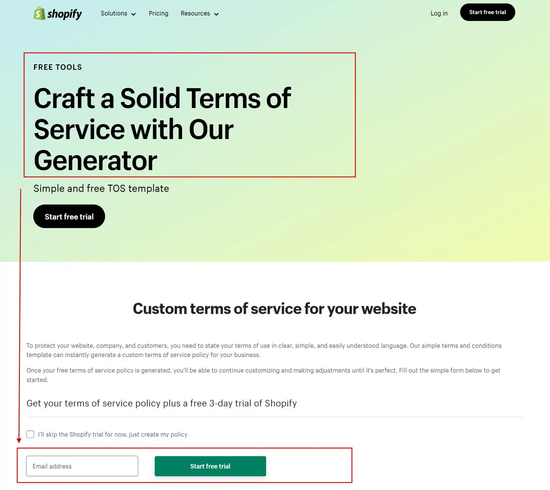 Use terms of service generator