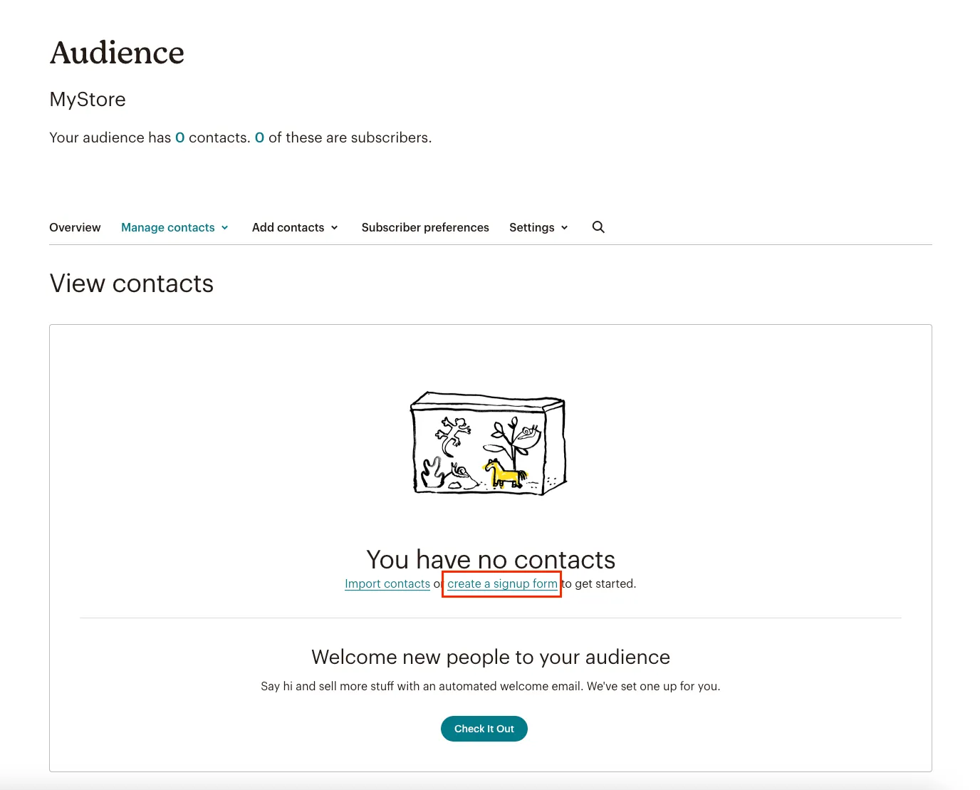 View your Contacts in Mailchimp