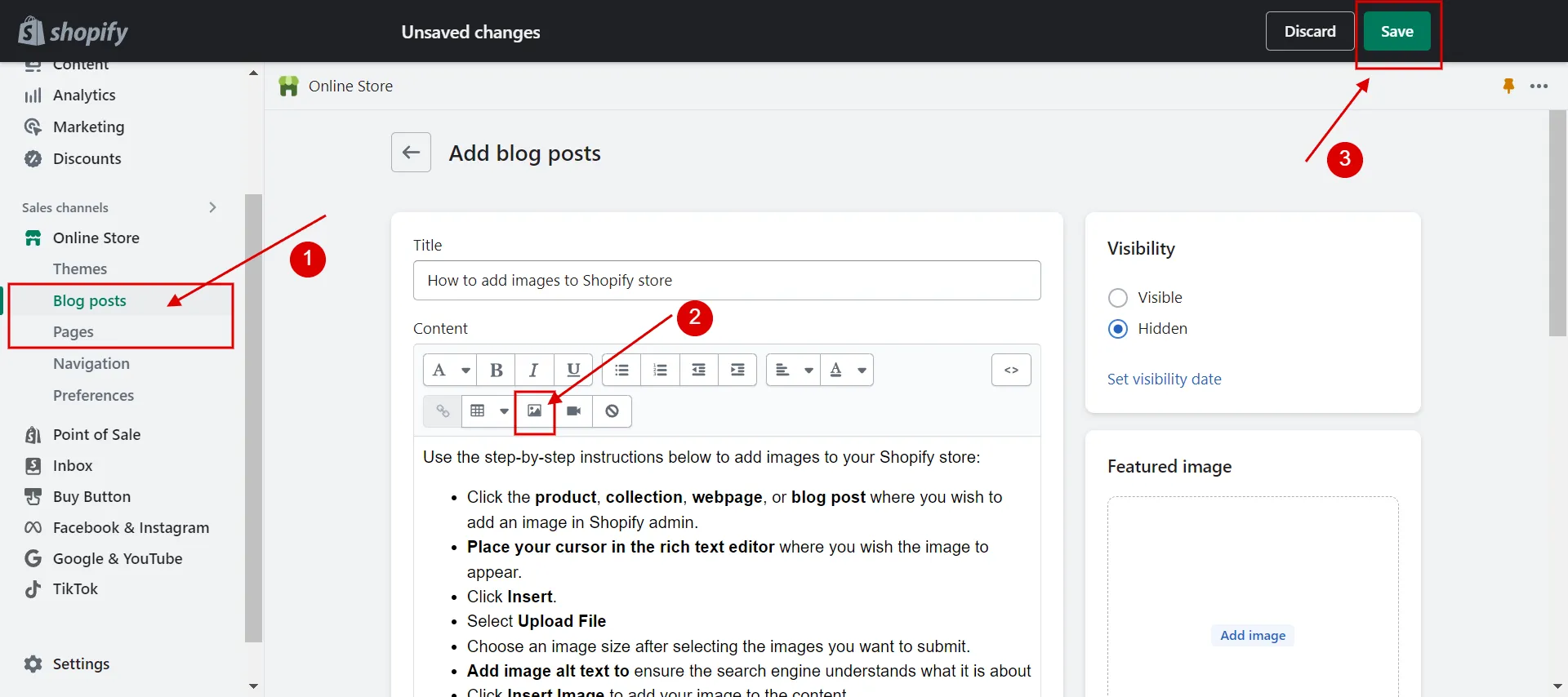 How to add images on blog post