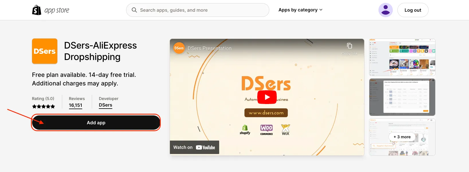 Add the DSers app to Shopify