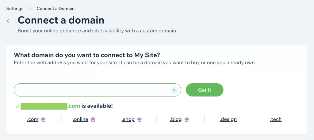 Connect a Wix domain