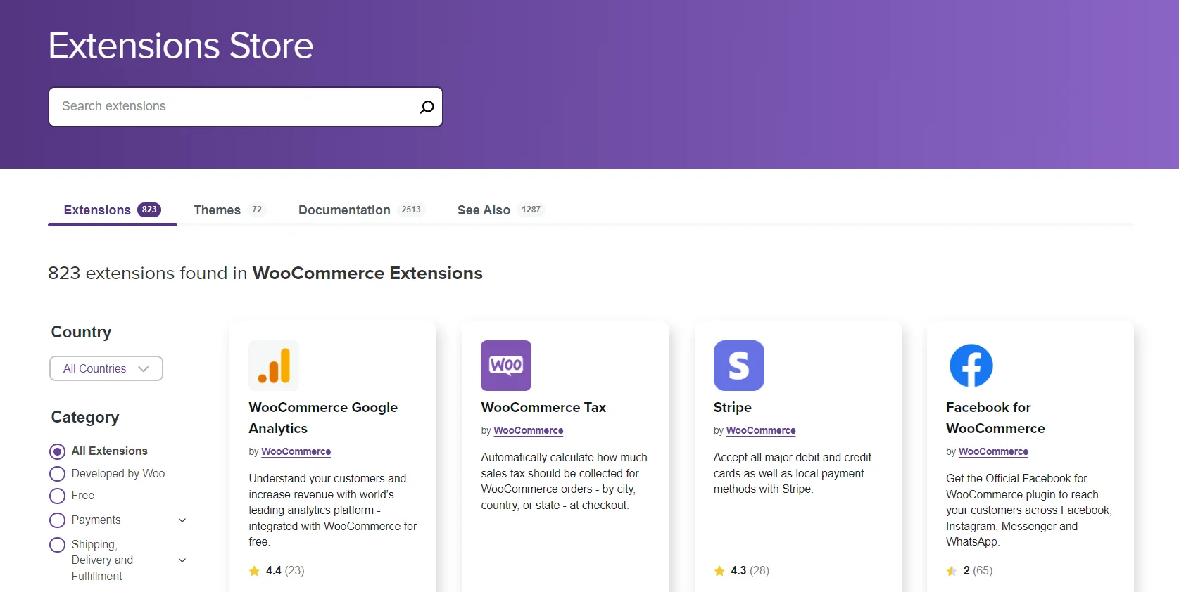 WooCommerce extension store