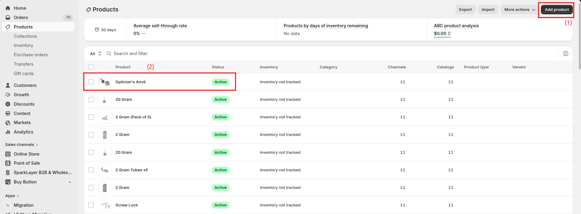 Step 2: Click Add Product