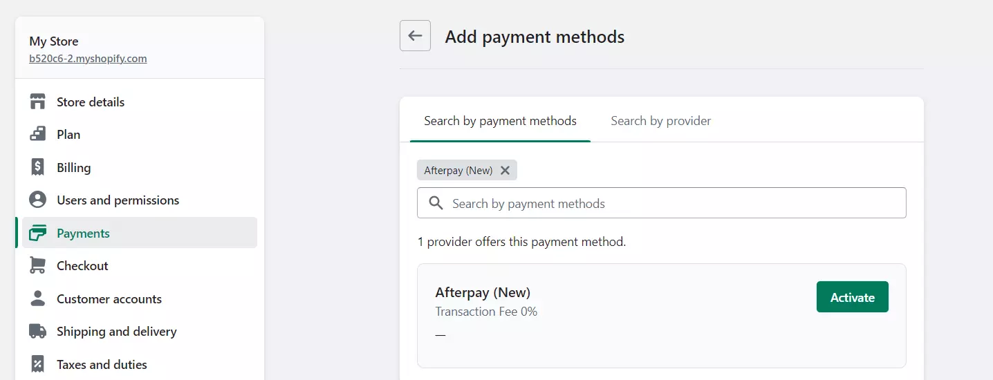 how to add Afterpay to Shopify store