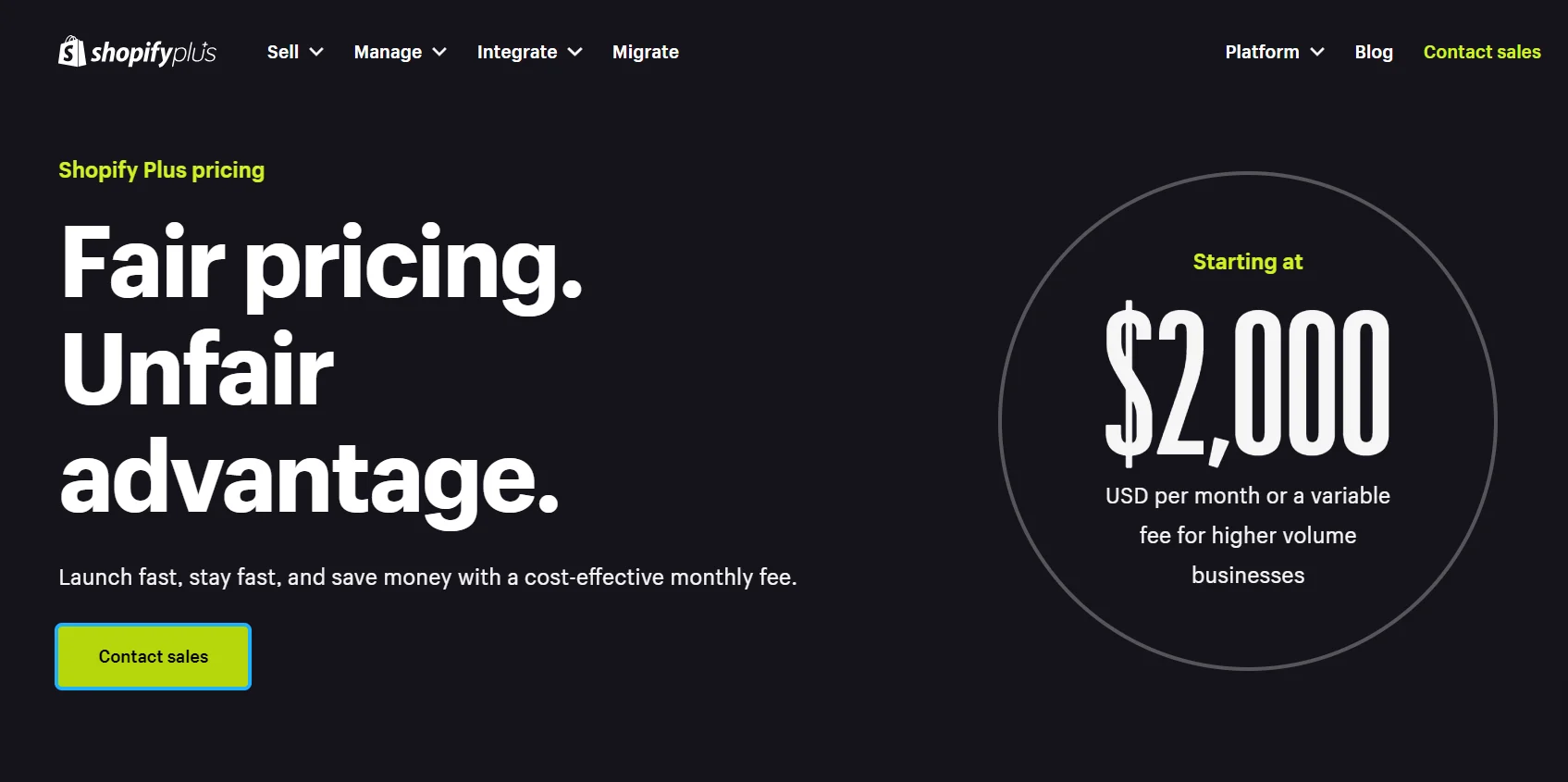 Shopify Plus pricing 