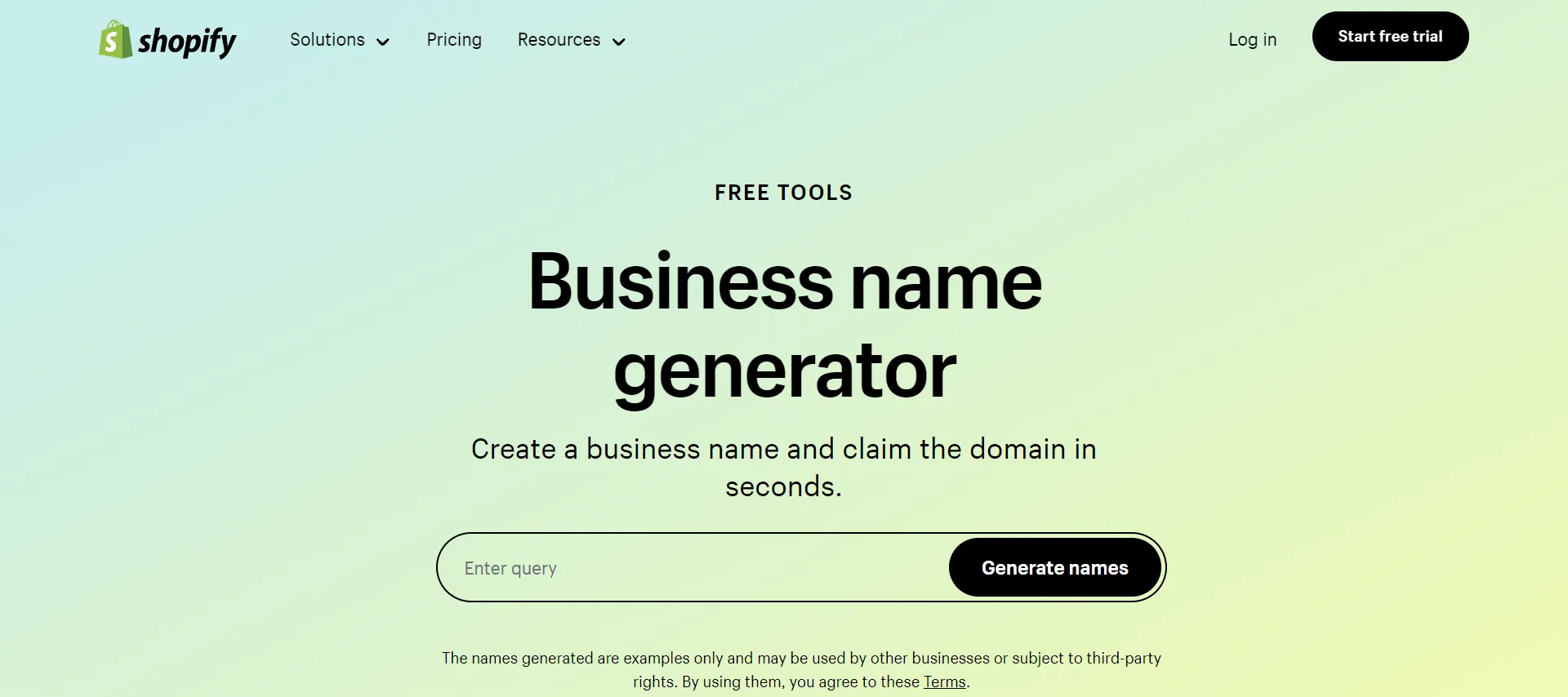 Shopify store name generator