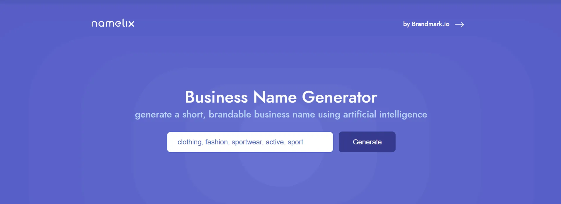 Namelix business name generator AI