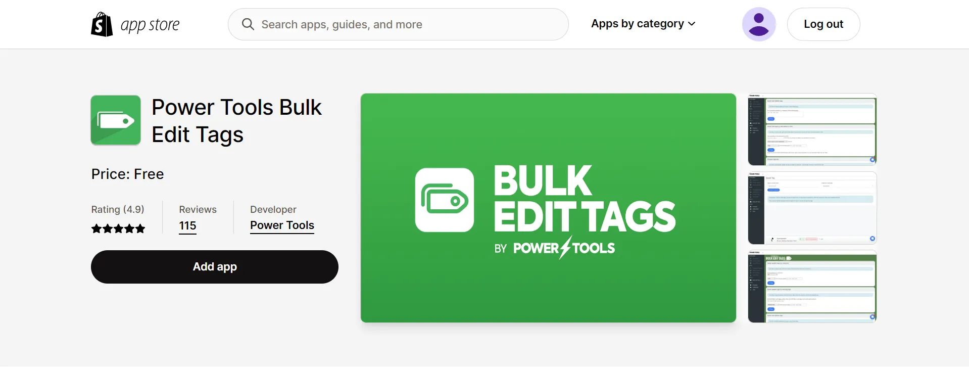 Power tools bulk edit tags app