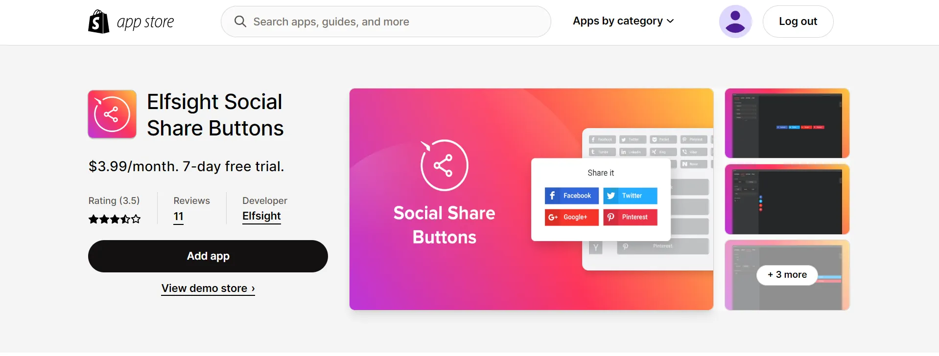 Elfsight Social Share Buttons