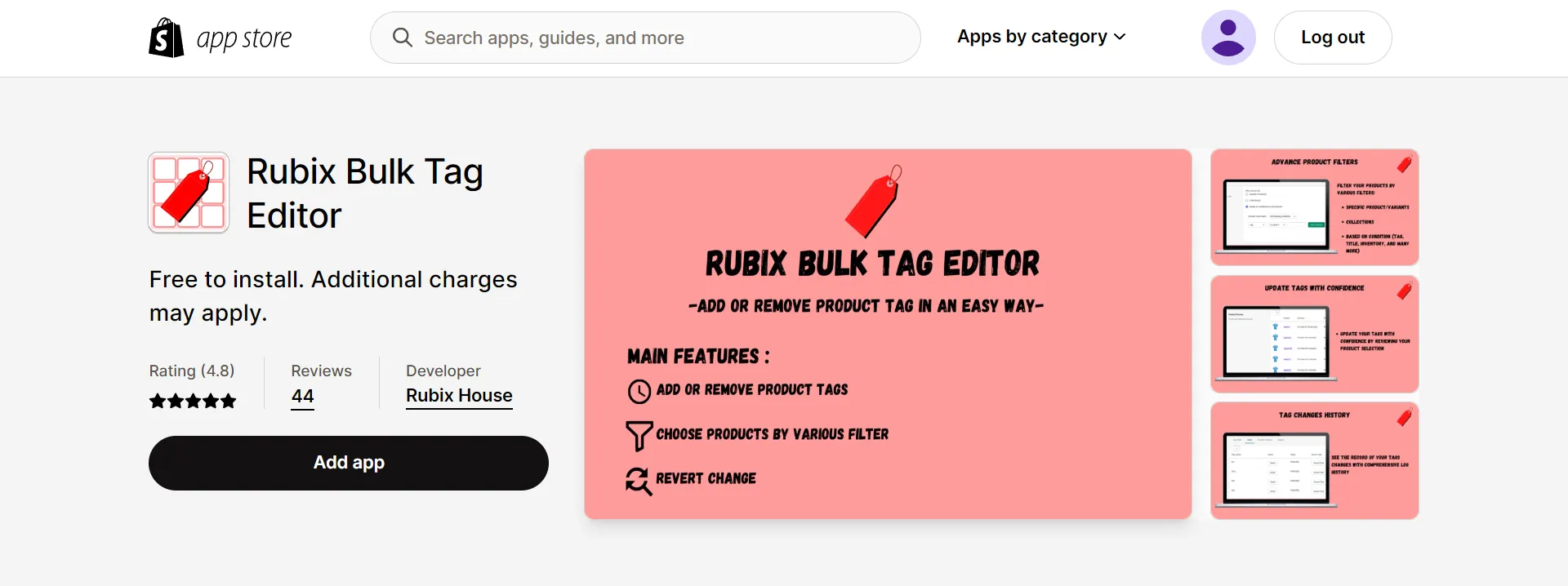Rubix bulk tag editor app