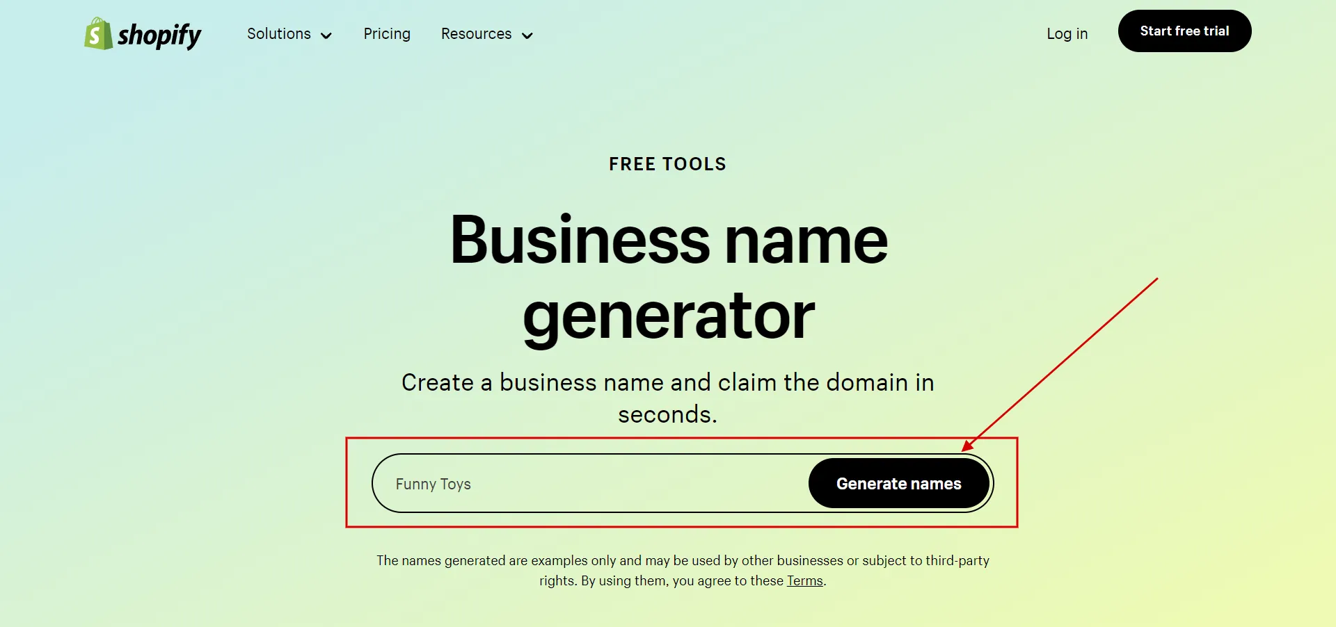Shopify Business Name Generator.