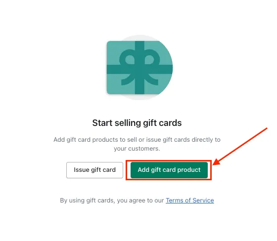 Add Gift Cards as Products on the Shopify store