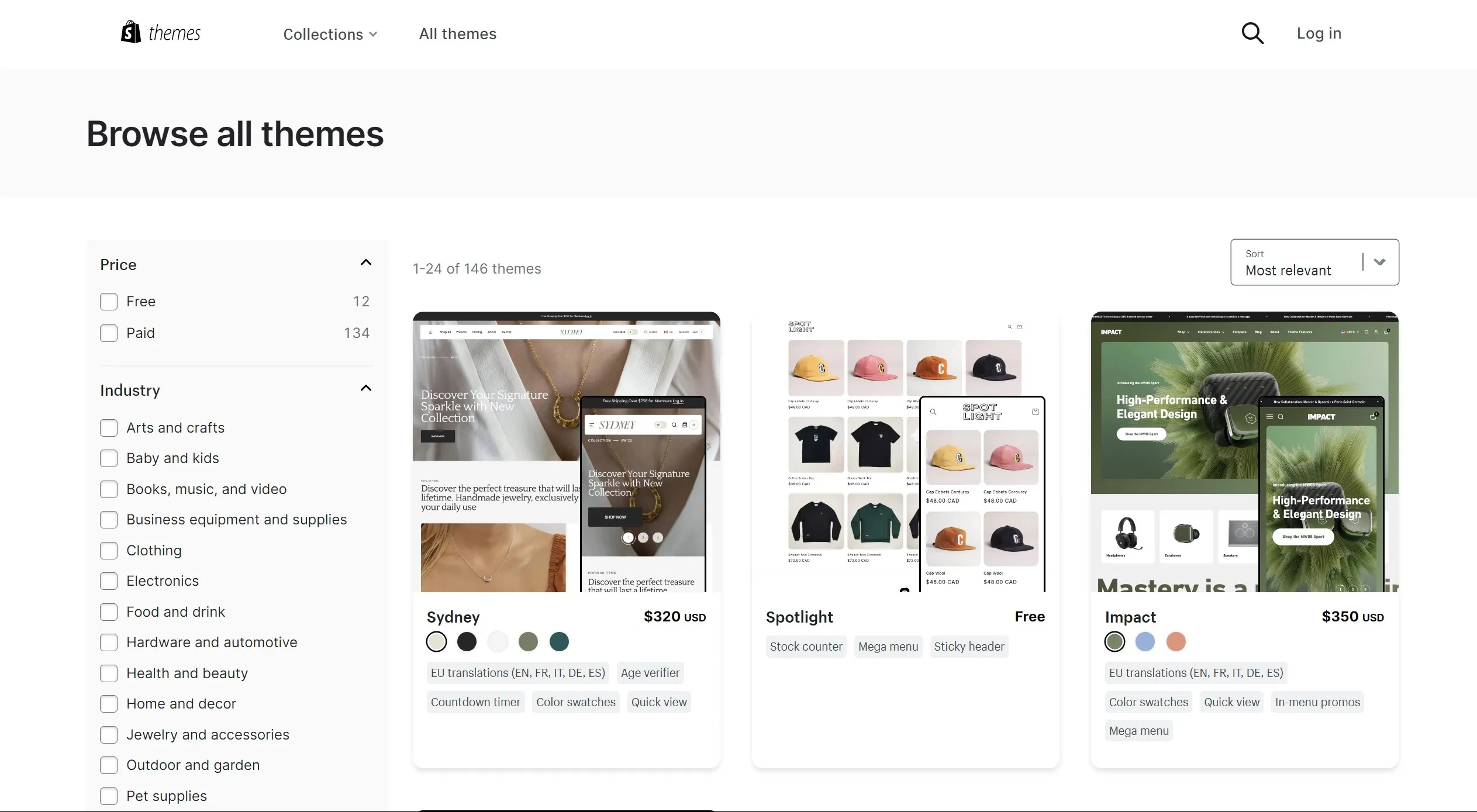 Browse Shopify themes