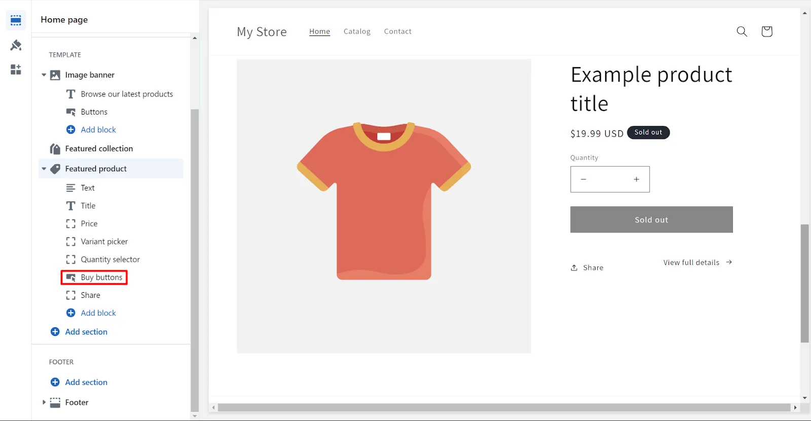 Enable the Buy button in Shopify featured image