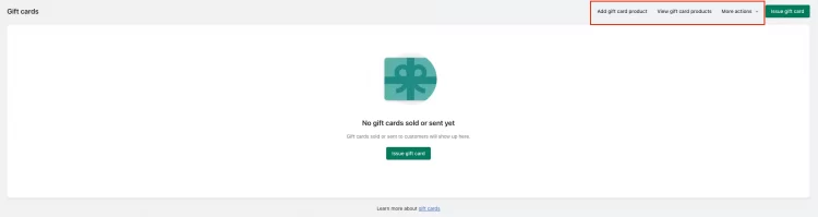 Manage active Shopify Gift Cards