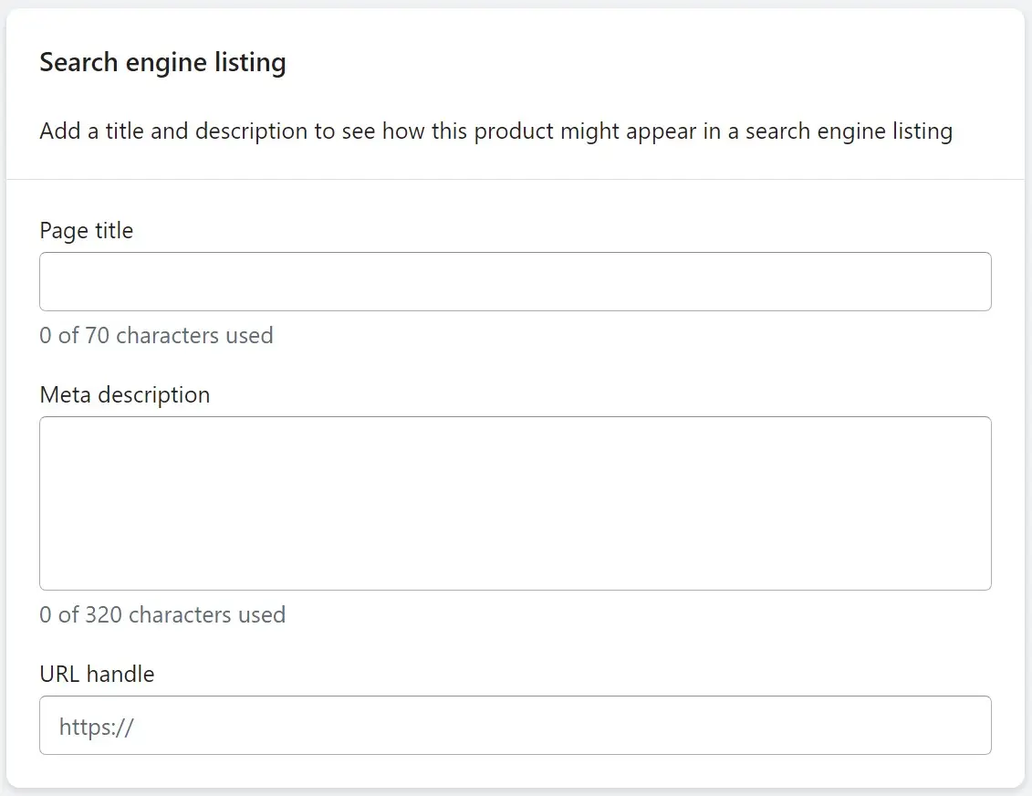 Shopify product SEO
