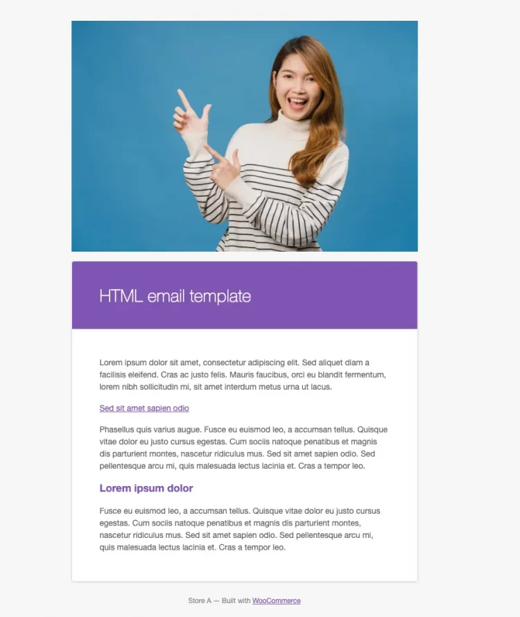 WooCommerce email template example