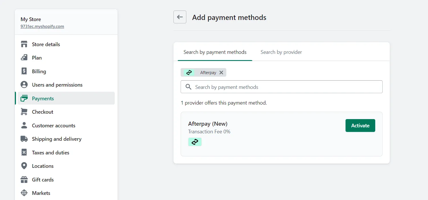 Adding other payment methods