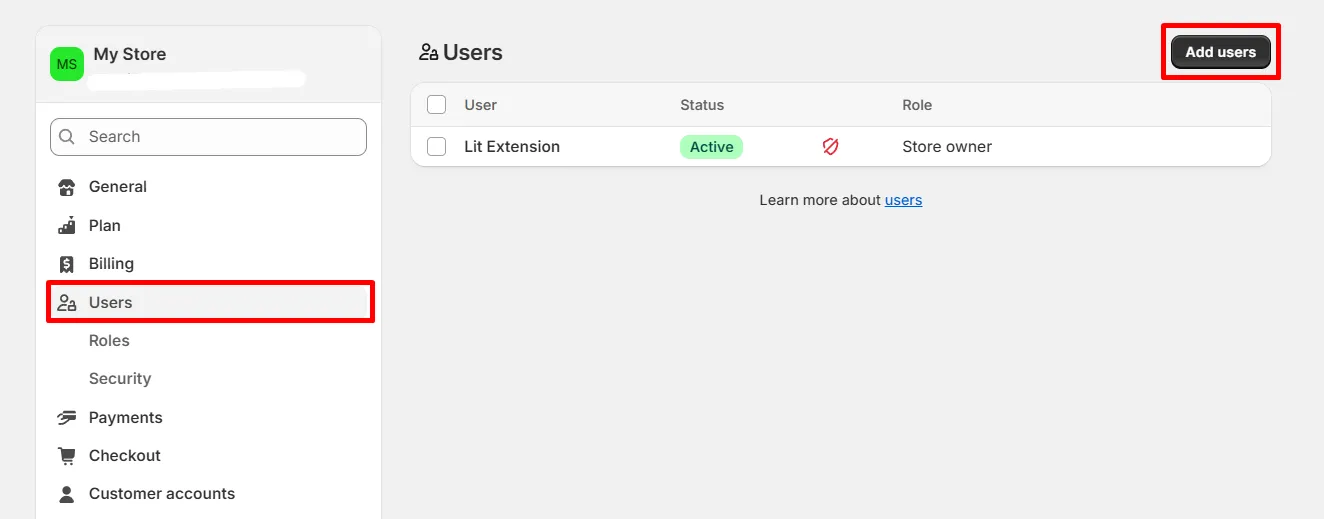 Add new users to your Shopify store