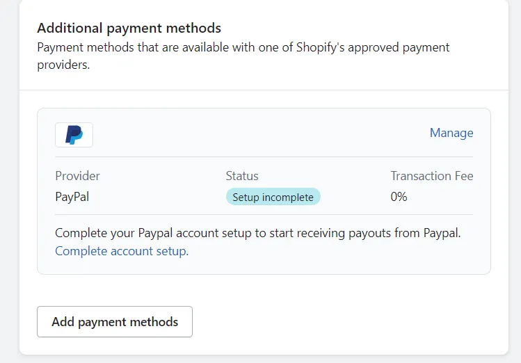 Adding third-party payment methods