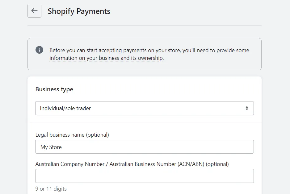 Adding Shopify payments 