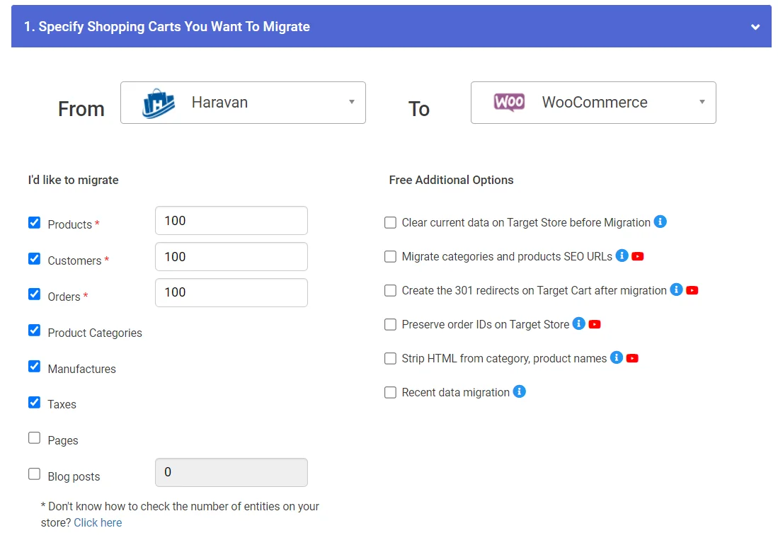 Configure Haravan to WooCommerce migration