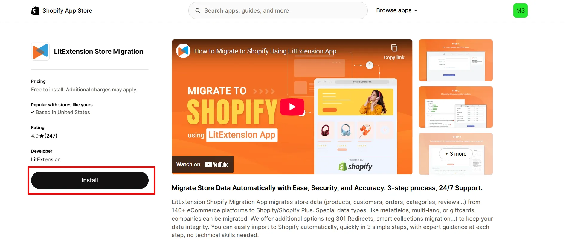 Install app on Shopify