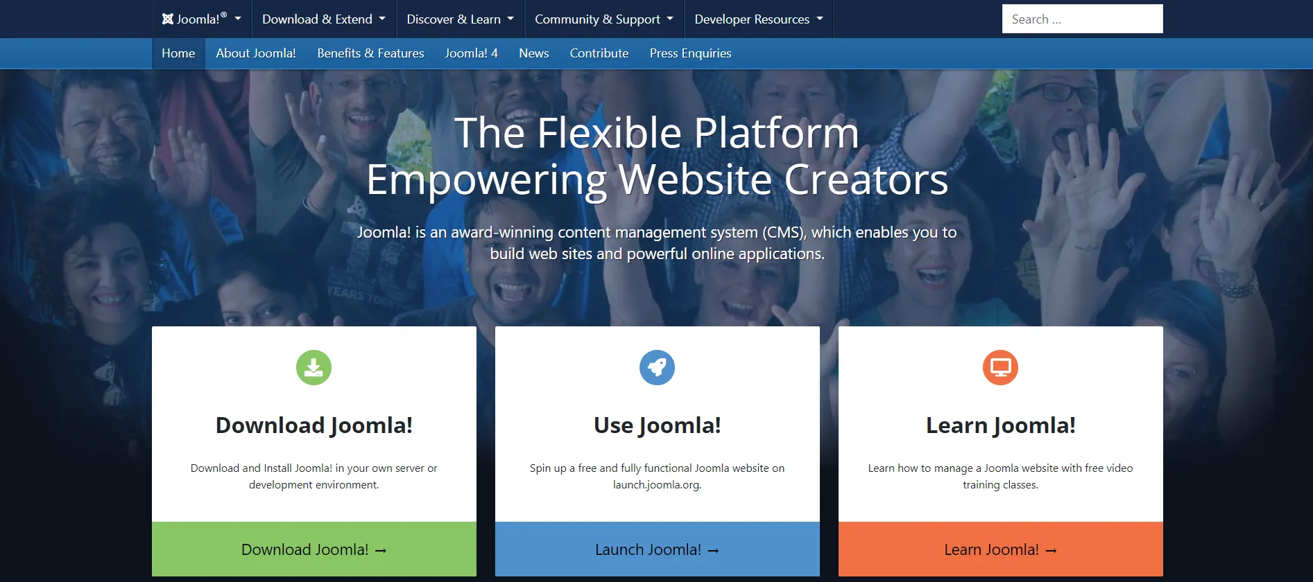 Joomla homepage