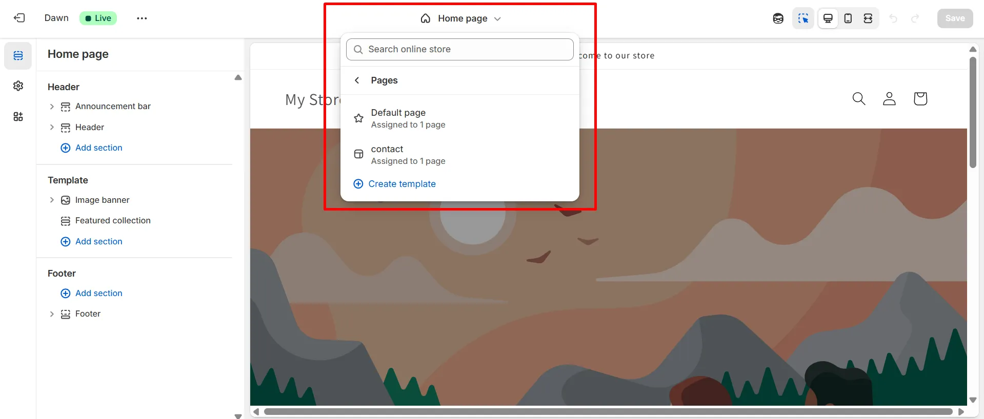 Select the page to edit