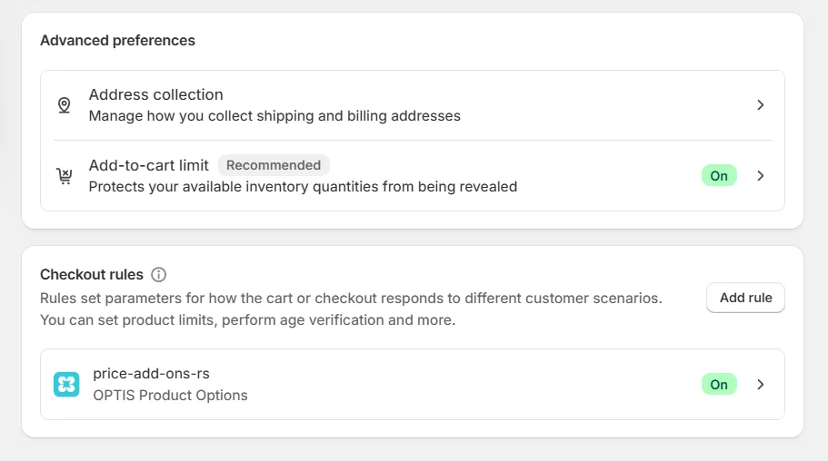 Shopify checkout advanced 
