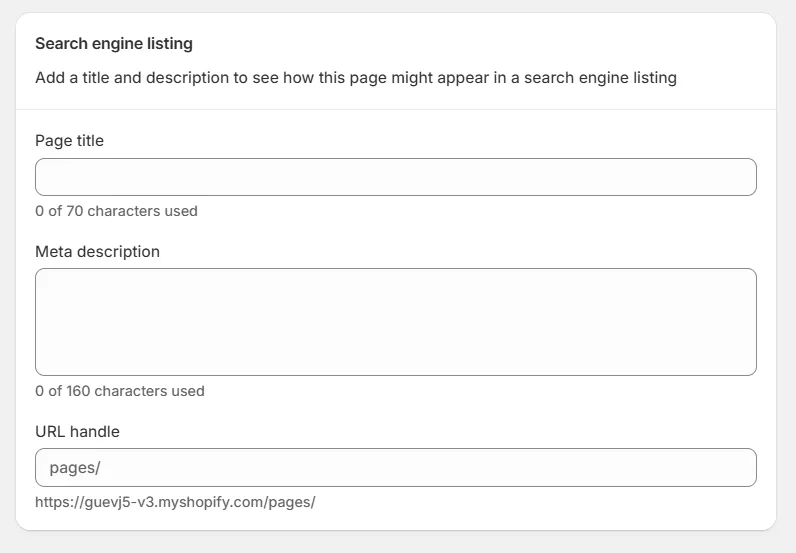 Configure SEO settings for your pages