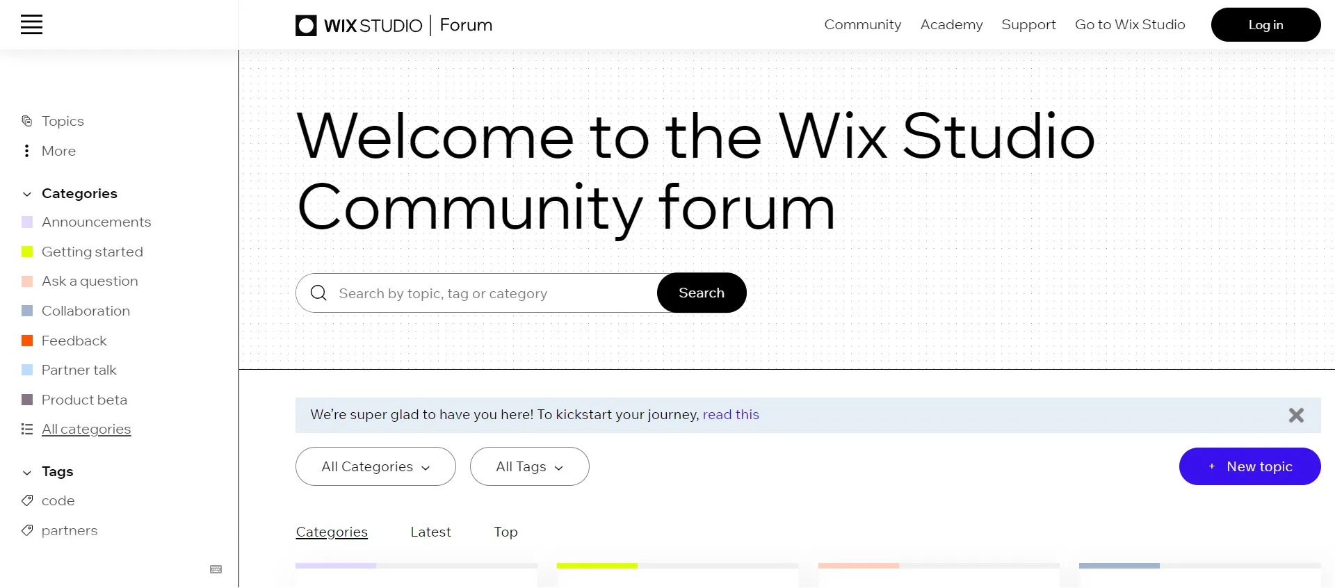 Access the Wix forum