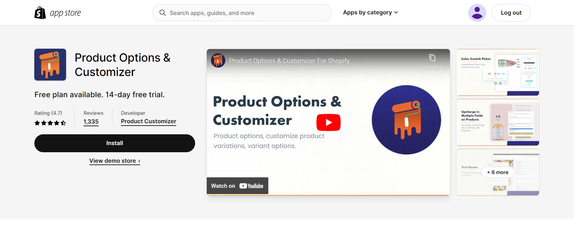 Product Options & Customizer