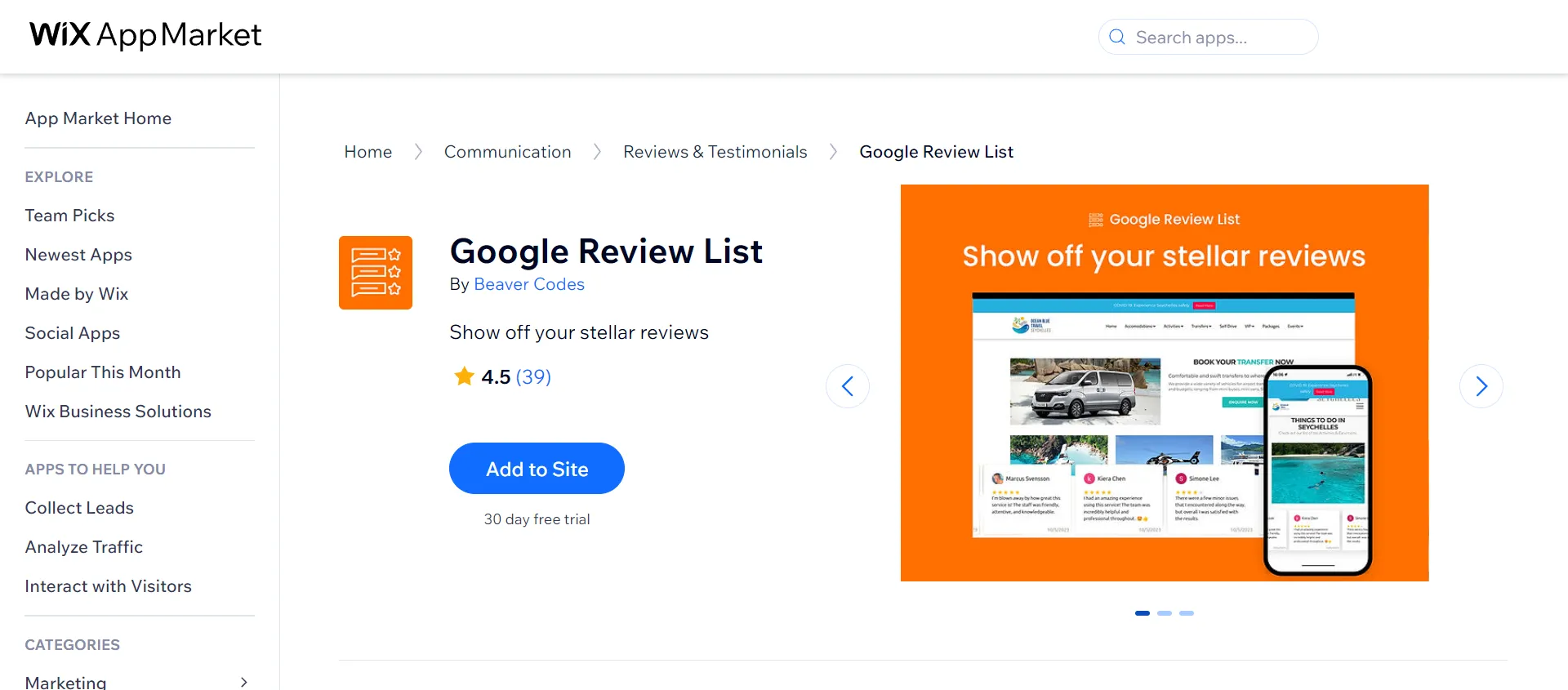 Google Review List