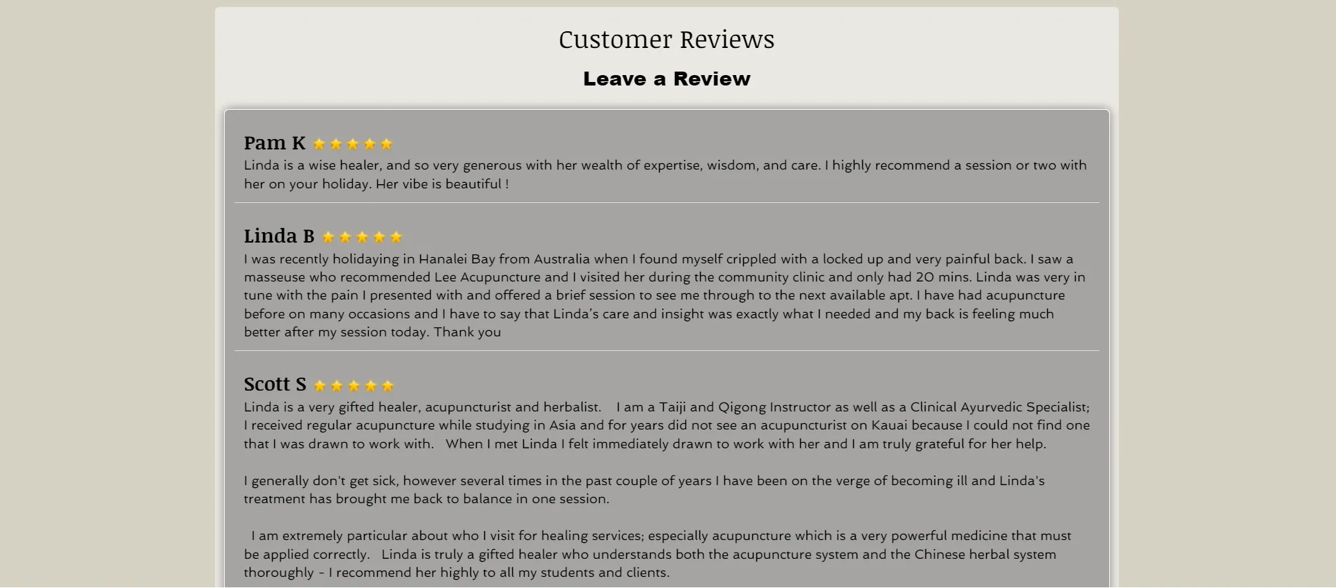 A demo of Google reviews on Wix