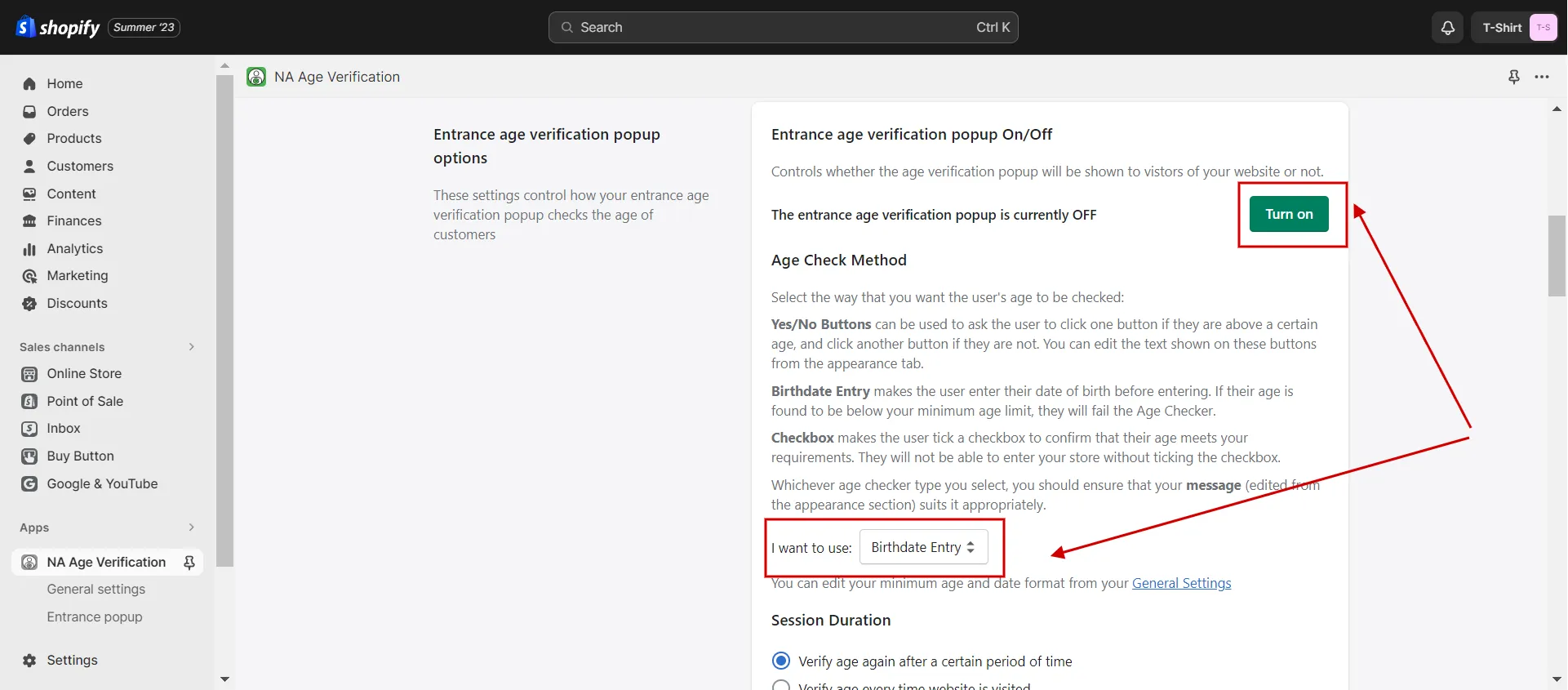How to add age verification popup on Shopify by apps