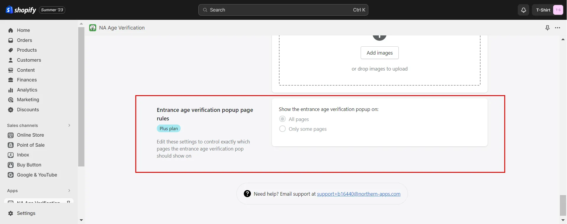 How to add a age verification on specific Shopify collection