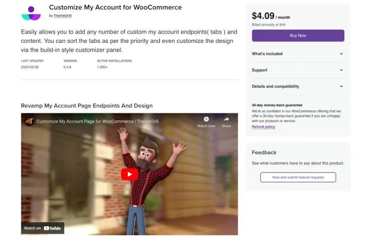 Customize My Account Page for WooCommerce plugin