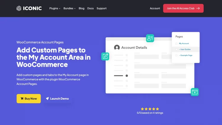 IconicWP WooCommerce Account pages plugin