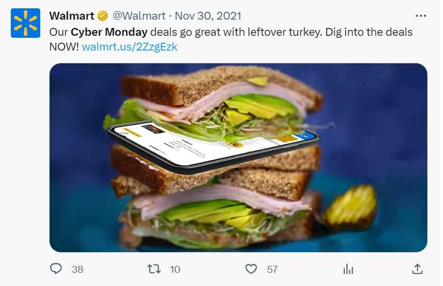 Walmart promoting Cyber Monday marketing via social media