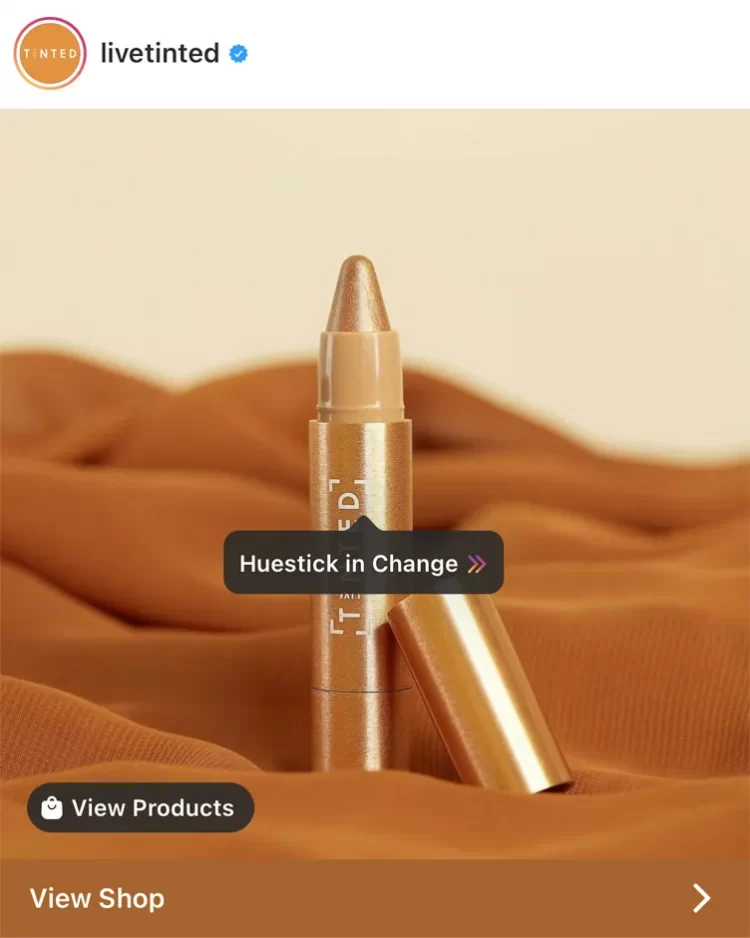 Instagram Shopping post with product link button