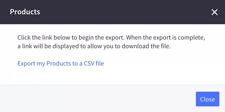 Export Products to CSV