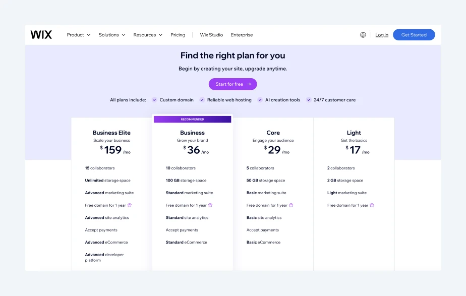 wix-pricing
